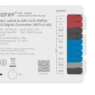 Synergy 21 Pixel LED Controller SPI-Serie Art-Net / sACN to SPI 4-CH ESP32WLED Digital Controller (WiFi+2.4G) *Milight/Miboxer* Synergy 21 Pixel LED Controller SPI-Serie Art-Net / sACN to SPI 4-CH ESP32WLED Digital Controller (WiFi+2.4G) *Milight/Miboxer*