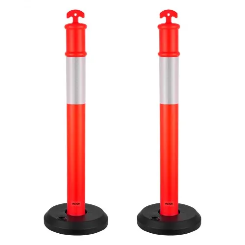 VEVOR Verkehrsleitpfosten Leitpfosten 2 Stk. (114 cm) mit befüllbarem Sockel & Reflektorstreifen, Warnpfosten für Baustellen, Parkplätze, Absperrpfosten zur Steuerung von Menschenmengen, rot VEVOR Verkehrsleitpfosten Leitpfosten 2 Stk. (114 cm) mit befüllbarem Sockel & Reflektorstreifen, Warnpfosten für Baustellen, Parkplätze, Absperrpfosten zur Steuerung von Menschenmengen, rot