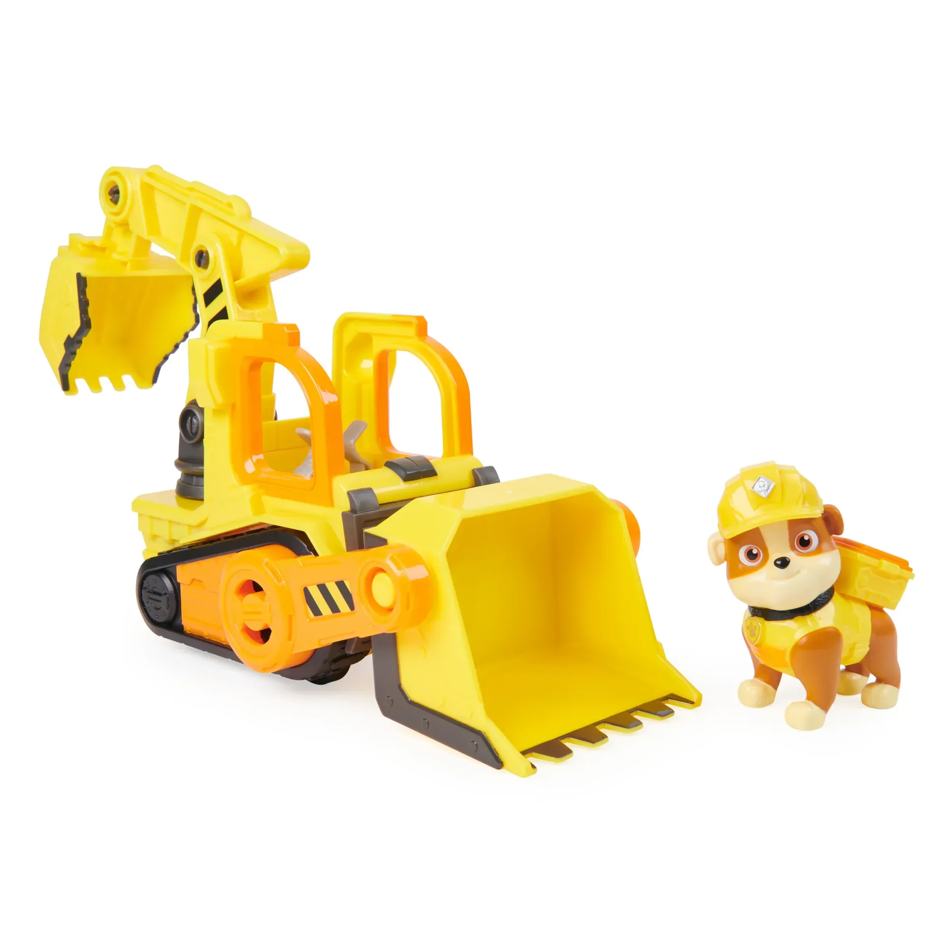 Rubble & Crew Rubble und Crew - Planierraupen-Baufahrzeug (Basis Fahrzeug) mit Rubble-Figur, bewegliche Planierraupenschaufel und Bagger, Spielzeug aus TV-Serie, ab 3 Jahren – Bild 2