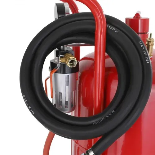 VEVOR 40L Sandstrahler Ausgestattet mit Düse Absperrventil Druckmesser Keramikdüse 2,5 m Schlauch Einfülltrichter Wasserfalle 6" Gummiräder Sandstrahler Tragbares Sandstrahlgerät – Bild 10