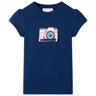 vidaXL Kinder-T-Shirt Marineblau 128 vidaXL Kinder-T-Shirt Marineblau 128