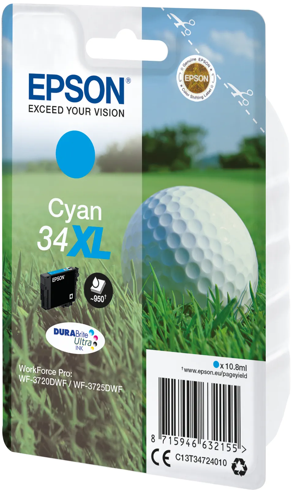 Epson Golf ball Singlepack Cyan 34XL DURABrite Ultra Ink – Bild 2