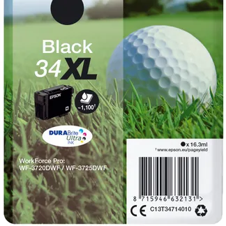 Epson Golf ball Singlepack Black 34XL DURABrite Ultra Ink Epson Golf ball Singlepack Black 34XL DURABrite Ultra Ink
