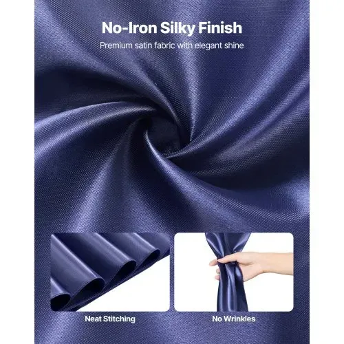 VEVOR Satin-Stuhlschärpen mit Schleifen (275x17 cm) 50 Stk. Stuhlbänder zum Binden, Stuhlbänder für Hochzeiten Partys Dekorationen Veranstaltungen Bankettstuhlbezüge, Stuhlschleifen Marineblau – Bild 2