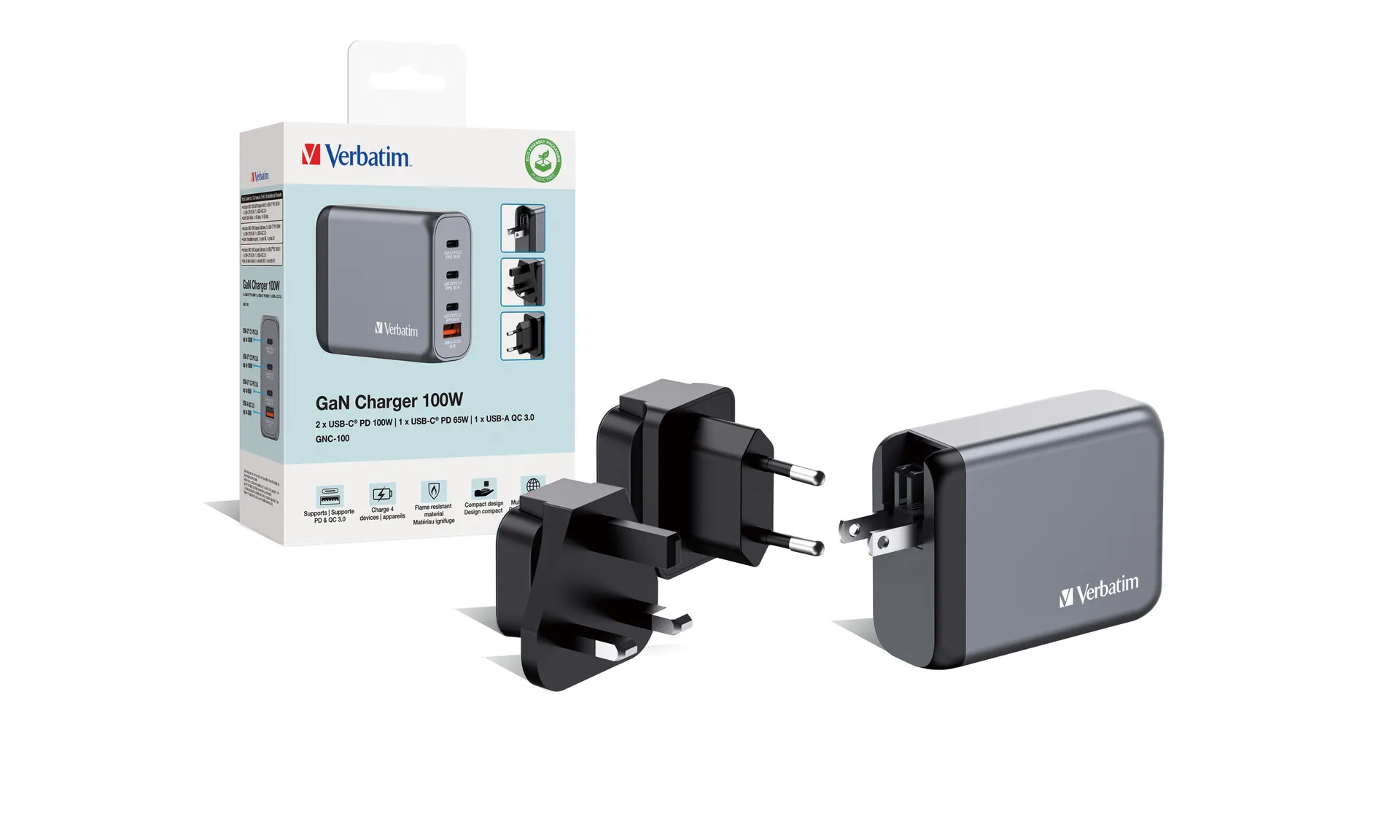 Verbatim GNC-100 Universal Schwarz, Grau AC Schnellladung Drinnen – Bild 5