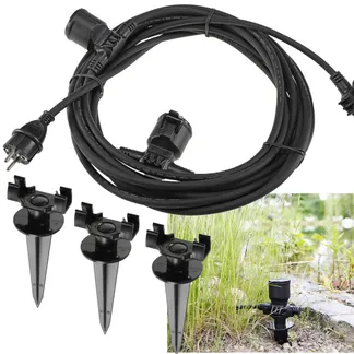 Gartensteckdose für Außen, IP44, 3-fach Einzelsteckdosen, 5+2,5+2,5m #REST# Gartensteckdose für Außen, IP44, 3-fach Einzelsteckdosen, 5+2,5+2,5m #REST#