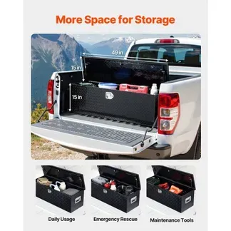 VEVOR Werkzeugkasten aus Aluminium für die Ladefläche mit seitlichem Griff und Schlossschlüsseln, Aufbewahrungs-Werkzeugkiste für Anhänger Pickup Wohnmobil (762 x 330,2 x 243,84 mm) Schwarz VEVOR Werkzeugkasten aus Aluminium für die Ladefläche mit seitlichem Griff und Schlossschlüsseln, Aufbewahrungs-Werkzeugkiste für Anhänger Pickup Wohnmobil (762 x 330,2 x 243,84 mm) Schwarz