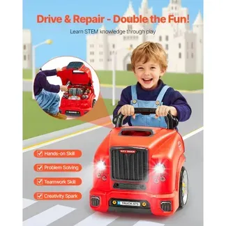 VEVOR Motorspielzeug, 60-teilig, Autoreparaturset für Kinder, mit abnehmbaren Teilen, Lichtern & Geräuschen, Lenkrad & Hupe, Mechaniker-Werkstattset für Kinder für Kleinkinder ab 3 Jahren, Rot VEVOR Motorspielzeug, 60-teilig, Autoreparaturset für Kinder, mit abnehmbaren Teilen, Lichtern & Geräuschen, Lenkrad & Hupe, Mechaniker-Werkstattset für Kinder für Kleinkinder ab 3 Jahren, Rot