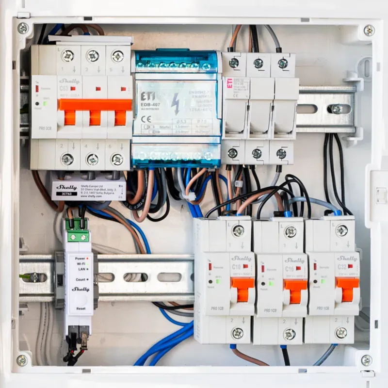 Shelly · Smarter Leitungsschutzschalter · "Pro 2CB C32" · 2-polig · 32A · Fernsteuerung · LAN · WLAN · Bluetooth – Bild 5