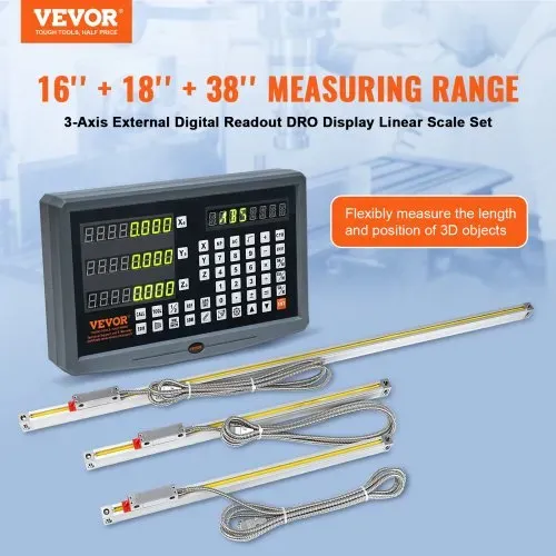 VEVOR Digitalanzeige 400/450/950mm Linearskala 3-Achsen-DRO-Display-Kit VEVOR Digitalanzeige 400/450/950mm Linearskala 3-Achsen-DRO-Display-Kit