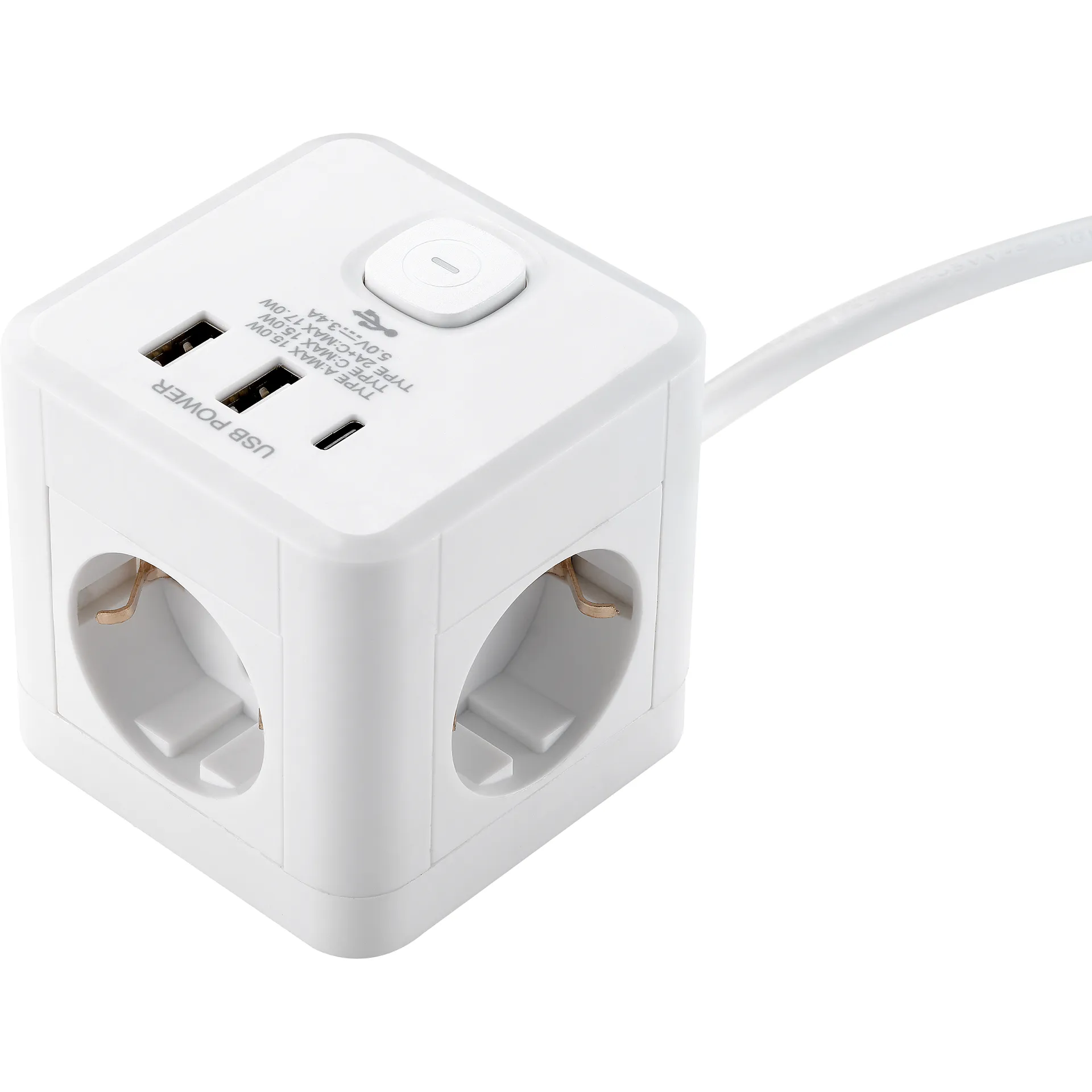 Tischsteckdose McPower ''BW-64'' 3x Steckdose, 2xUSB-A, 1xUSB-C PD20W – Bild 2