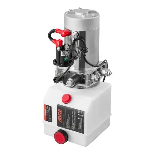 VEVOR 4 Qt Hydraulikaggregat einfachwirkende Kippanhängerpumpe, maximaler Öffnungsdruck 22 MPa und Fördermenge 3,4 L/min, 12 V DC Hydraulikpumpe mit Metallbehälter für Kippanhänger Weiß – Bild 9