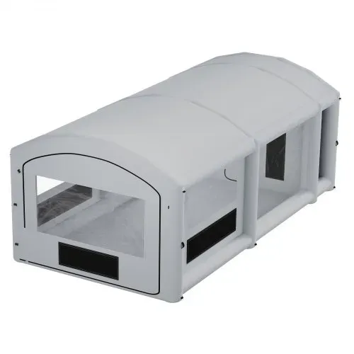 VEVOR Aufblasbare Lackierkabine 9x4,8x3,6 m Spritzkabine Farbkabine Grau, mit 750-W- & 950-W-Gebläsen Aktivkohlefiltration Umkleidebereich PVC-Fenster für Pickups & Kleine Schnellboote Tragbar – Bild 9