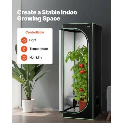 VEVOR Growzelt, 60x60x80 cm, Growbox 600D hochreflektierendes Mylar, Indoor-Pflanzenzelt mit Beobachtungsfenster, Bodenwanne & Reißverschluss, Gewächshaus Zuchtzelte für Obst, Blumen & Gemüse VEVOR Growzelt, 60x60x80 cm, Growbox 600D hochreflektierendes Mylar, Indoor-Pflanzenzelt mit Beobachtungsfenster, Bodenwanne & Reißverschluss, Gewächshaus Zuchtzelte für Obst, Blumen & Gemüse