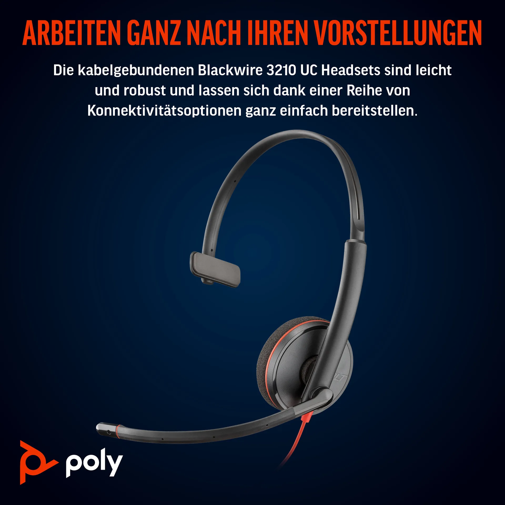 HP Poly Blackwire 3210 Monaurales USB-C-Headset + USB-C/A-Adapter – Bild 3