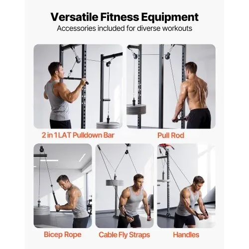VEVOR Kabelzug, 2 Stück Latzug bis 150 kg Belastbar, Krafttrainingsgerät mit Latzugstange Seilzug, Übungen für Arme Rücken Schultern, Pulley System DIY Latzugturm für Heimtrainer Fitnesscenter Zuhause VEVOR Kabelzug, 2 Stück Latzug bis 150 kg Belastbar, Krafttrainingsgerät mit Latzugstange Seilzug, Übungen für Arme Rücken Schultern, Pulley System DIY Latzugturm für Heimtrainer Fitnesscenter Zuhause
