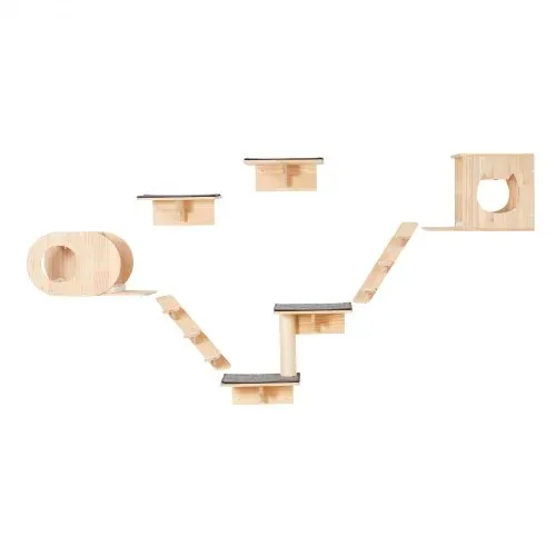 VEVOR Katzenregale zur Wandmontage, Katzenwandregale und Sitzstangen mit Sprungbrettern, Katzenbetten, Hängematten und Katzenbaum, Katzenmöbel und Regale bis zu 18 kg zum Schlafen, Spielen, Klettern, 7er-Set – Bild 10