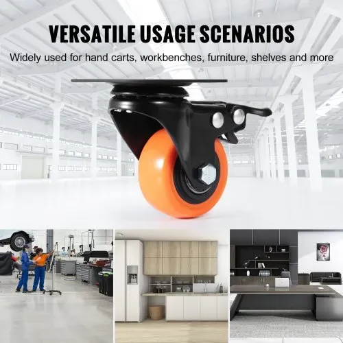 VEVOR Möbelrollen 4er-Set Lenkrollen PVC φ50,8mm Laufrollen 272kg Tragfähigkeit Transportrollen mit Doppelkugellagern Kastenrollen 360° Drehbar Schwerlastrollen für Häusern Büros Studios Fabriken – Bild 5