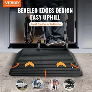 VEVOR Schwellenrampe Vollgummi Türschwellenrampe 15Tonnen Tragfähigkeit Bordsteinrampe mit Kanal 90,2x62x10,2cm Rollstuhlrampe Auffahrrampe Gummirampe Ideal für unebenen Boden Bordsteinkanten VEVOR Schwellenrampe Vollgummi Türschwellenrampe 15Tonnen Tragfähigkeit Bordsteinrampe mit Kanal 90,2x62x10,2cm Rollstuhlrampe Auffahrrampe Gummirampe Ideal für unebenen Boden Bordsteinkanten