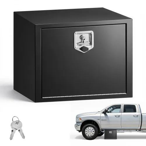VEVOR Lkw Unterbaubox 609 x 457 x 457 mm Unterflur Staukasten Kaltgewalzter Stahl Wasserdichter Werkzeugkasten mit T-Griff Schloss für Lkw Anhänger Transporter Werkzeugkiste Unterflurkasten Schwarz VEVOR Lkw Unterbaubox 609 x 457 x 457 mm Unterflur Staukasten Kaltgewalzter Stahl Wasserdichter Werkzeugkasten mit T-Griff Schloss für Lkw Anhänger Transporter Werkzeugkiste Unterflurkasten Schwarz