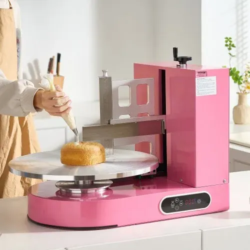 VEVOR einstellbare Tortencremestreichmaschine elektrische Tortendekorationsmaschine zum Verteilen von Kuchencreme, zum Bestreichen und Schmieren von Kuchenglasuren, für 10,16 bis 40,64 cm Kuchen Rosa – Bild 7