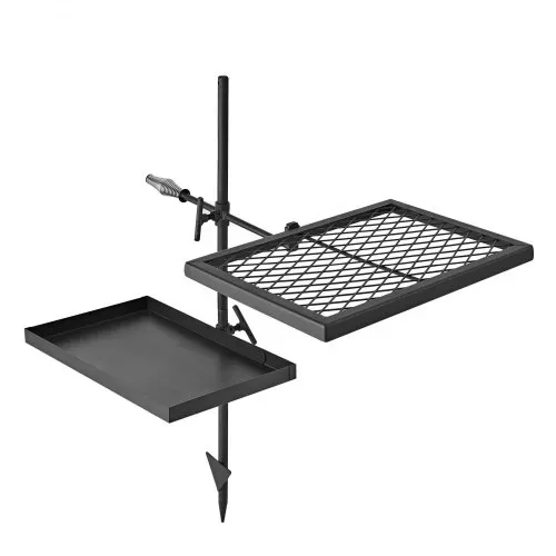 VEVOR Lagerfeuergrill Schwenkbar mit Grillrost Grillplatte Kohlenstoffstahl, 360° Höhenverstellbarer Schwenkgrill mit Grillständer, Drehbarer Outdoor-Grill für Offenes Feuer, Camping und Garten – Bild 8