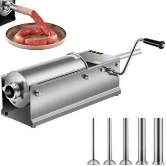 VEVOR Wurstfüller 5L Fleischwölfe Wurstmaschine Wurstfüllmaschine Horizontal Edelstahl Wurstspritze VEVOR Wurstfüller 5L Fleischwölfe Wurstmaschine Wurstfüllmaschine Horizontal Edelstahl Wurstspritze