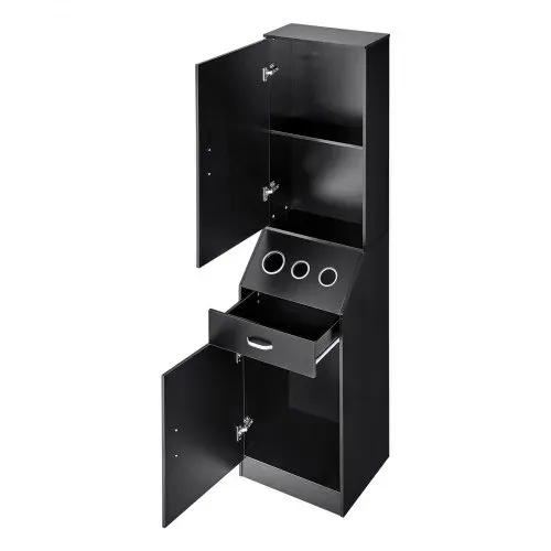 VEVOR Salon-Aufbewahrungsschrank, Friseursalon-Station für Friseure, Friseurstation-Set, mit 3 Haartrocknerhaltern, Schränken und einer Schublade, schwarz, 44 x 40 x 180 cm – Bild 10