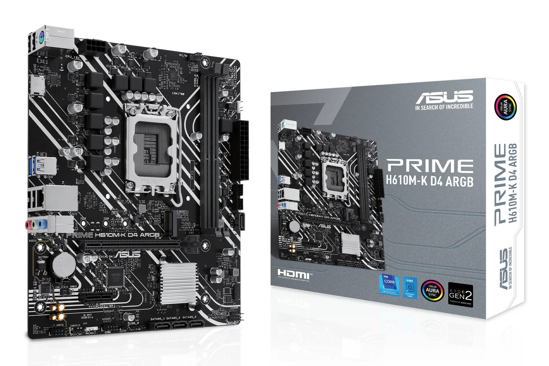 ASUS PRIME H610M-K D4 ARGB Intel H610 LGA 1700 micro ATX ASUS PRIME H610M-K D4 ARGB Intel H610 LGA 1700 micro ATX