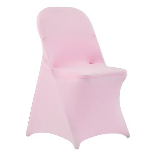 VEVOR Stuhlhussen Stuhlbezug Stretch 50 Stk. waschbarer & abnehmbarer Stuhlüberzug aus Polyester-Spandex für Hochzeitsfeiern Esszimmerbankette, passend für Klappstühle (45 x 46 x 77 cm) Pink – Bild 8