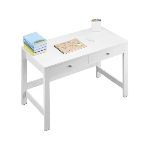 VEVOR kleiner Schreibtisch mit Schublade für Schlafzimmer, einfacher Arbeitstisch aus Holz zum Zeichnen, Lesen, rechteckiger Arbeitstisch aus MDF mit Ablage für Büro Arbeitszimmer weiß VEVOR kleiner Schreibtisch mit Schublade für Schlafzimmer, einfacher Arbeitstisch aus Holz zum Zeichnen, Lesen, rechteckiger Arbeitstisch aus MDF mit Ablage für Büro Arbeitszimmer weiß