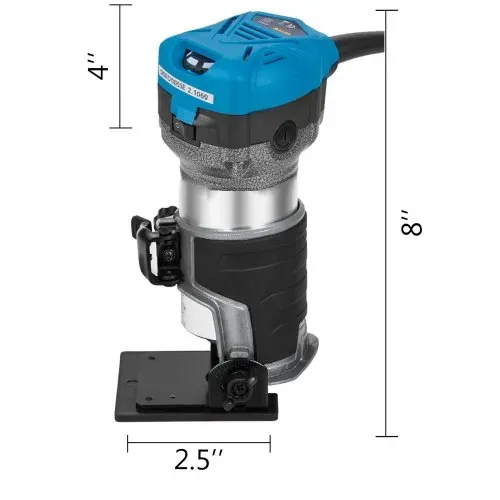 VEVOR Holzfräse Oberfräse 710 W, Kompakter Holzfräse mit 3 Basen, 10000-30000 U/min Kantenfräse, 1/4" & 3/8" Multifunktionsfräse mit Neigungsbasis Tauchbasis, Laminiergerät für Holzverarbeitung – Bild 7