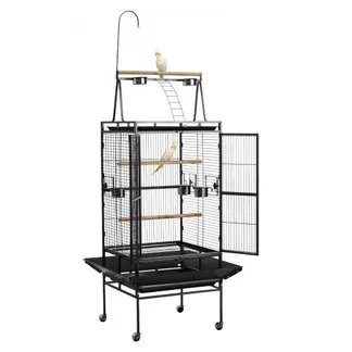 VEVOR Vogelkäfig, 830x790x2100 mm, offene Oberseite, Vogelvoliere aus Schmiedeeisen mit Sitzstangen, Schale & Kunststofffutternäpfen, für Nymphensittiche, Mönchssittiche Graupapageien VEVOR Vogelkäfig, 830x790x2100 mm, offene Oberseite, Vogelvoliere aus Schmiedeeisen mit Sitzstangen, Schale & Kunststofffutternäpfen, für Nymphensittiche, Mönchssittiche Graupapageien