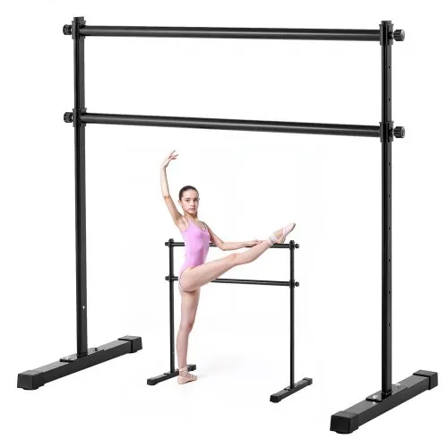 VEVOR Ballettstange Tanzstange freistehende Doppelstange, höhenverstellbare (10-stufig / 290-1205 mm) Stretchstange aus Metall für Ballettübung, Gleichgewichtstraining, Entspannungsübungen Tragbar VEVOR Ballettstange Tanzstange freistehende Doppelstange, höhenverstellbare (10-stufig / 290-1205 mm) Stretchstange aus Metall für Ballettübung, Gleichgewichtstraining, Entspannungsübungen Tragbar
