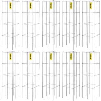 VEVOR Tomatenkäfige, 30 x 30 x 117 cm, 10er-Set quadratische Pflanzenstützkäfige, robuste, silberne Tomatentürme aus PVC-beschichtetem Stahl zum Klettern von Gemüse, Pflanzen, Blumen und Früchten VEVOR Tomatenkäfige, 30 x 30 x 117 cm, 10er-Set quadratische Pflanzenstützkäfige, robuste, silberne Tomatentürme aus PVC-beschichtetem Stahl zum Klettern von Gemüse, Pflanzen, Blumen und Früchten