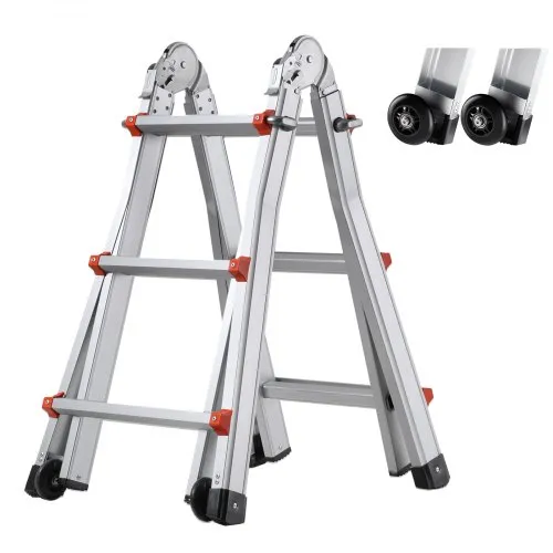 VEVOR Teleskopleiter mit A-Rahmen, 2880 mm kompakte Aluminium-Ausziehleiter, tragbare zusammenklappbare Mehrzweckleiter, Anlegeleiter für Hausaufgaben, Treppen, Innen- & Außendächer, bis 150 kg VEVOR Teleskopleiter mit A-Rahmen, 2880 mm kompakte Aluminium-Ausziehleiter, tragbare zusammenklappbare Mehrzweckleiter, Anlegeleiter für Hausaufgaben, Treppen, Innen- & Außendächer, bis 150 kg