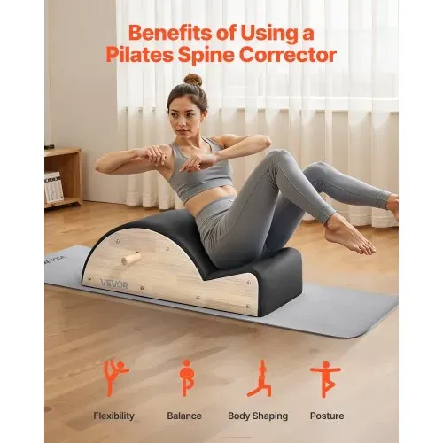 VEVOR Pilates-Wirbelsäulenkorrektur Yoga Zubehör für das Heim-Fitnessstudio, Fitness-Trainingsgerät aus Gummibaumholz, gekrümmtes Fitness-Körpertrainingsgerät, für Wirbelsäulenübungen Gleichgewicht VEVOR Pilates-Wirbelsäulenkorrektur Yoga Zubehör für das Heim-Fitnessstudio, Fitness-Trainingsgerät aus Gummibaumholz, gekrümmtes Fitness-Körpertrainingsgerät, für Wirbelsäulenübungen Gleichgewicht
