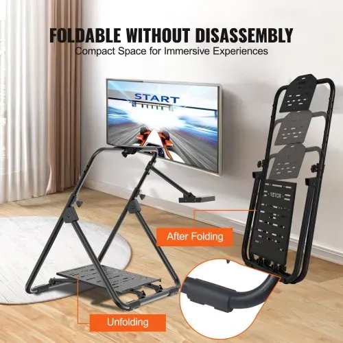 VEVOR Lenkradständer 600–830mm Gamesitz 0°-40° Spielsitz aus Stahlrahmen Rennsimulator für Rennspiele Spielsitz Rennsitz Racing Sitz für Logitech Thrustmaster Fanatec Hori und Mad Catz – Bild 5