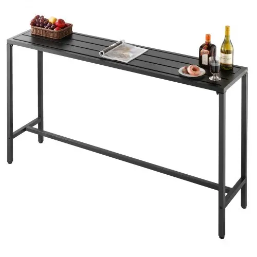 VEVOR Bartisch, 1600 x 375 x 980 mm, Bistrotisch, Stehtisch mit Metallgestell, rechteckige Esstische, Küchentisch, Tresentisch, Partytisch, Gartenmöbel für Balkon, Garten, Poolrand – Bild 8
