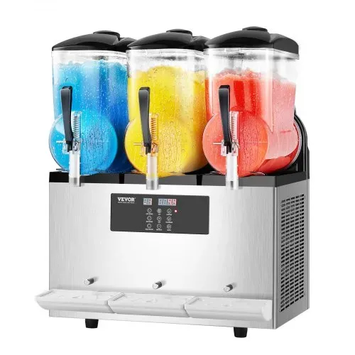 VEVOR kommerzielle Slusheis Maschine 12 L x 3 Dreifachtank-Maschine für gefrorene Getränke, 144 Tassen Edelstahl Slush-Eis-Maschine mit Tastenfeld Softeis Maker für Partys Restaurants Cafés Bars – Bild 9
