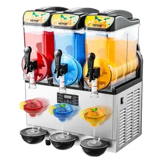 VEVOR kommerzieller Frozen Drink Maker, 15 L x 3 Slush-Maschine mit drei Tanks, 180 Tassen Margarita-Smoothie-Maschine aus Edelstahl, Slush-Maker für Zuhause Partys Restaurants Cafés Bars VEVOR kommerzieller Frozen Drink Maker, 15 L x 3 Slush-Maschine mit drei Tanks, 180 Tassen Margarita-Smoothie-Maschine aus Edelstahl, Slush-Maker für Zuhause Partys Restaurants Cafés Bars
