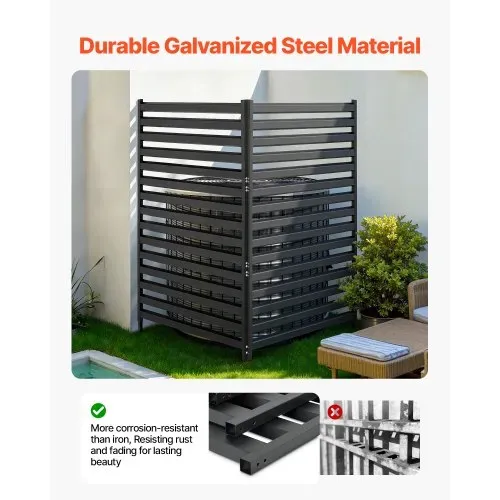 VEVOR Paravent 95,5x183 cm, Raumteiler aus Metall, Trennwand mit Erdspieße, Sichtschutz, Raumtrenner, Dekorative Sichtschutzwand, Ideal für Garten, Terrasse, Hof, Balkon, Schwarz – Bild 4