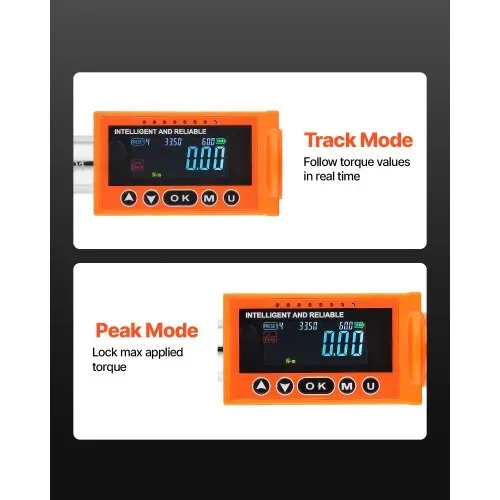 VEVOR digitaler Drehmomentschlüssel Set mit 3/8 Zoll Antrieb (6,7–135 Nm) 72 Zähne ±2 % präziser elektronischer Drehmomentschlüssel mit voreingestelltem Wert & LED-Benachrichtigung Autoreparatur – Bild 4