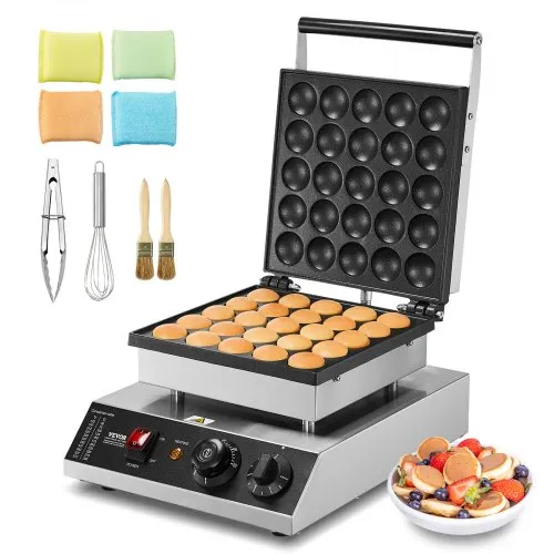 VEVOR Mini-Pfannkuchenmaker kommerzielle Dutch Mini Pfannkuchen Maschine, 25 Stk., 43 mm Durchmesser, Dorayaki-Backmaschine, 1700 W, Temperatur- und Zeitregelung, in Küchen, Cafés und Restaurants VEVOR Mini-Pfannkuchenmaker kommerzielle Dutch Mini Pfannkuchen Maschine, 25 Stk., 43 mm Durchmesser, Dorayaki-Backmaschine, 1700 W, Temperatur- und Zeitregelung, in Küchen, Cafés und Restaurants