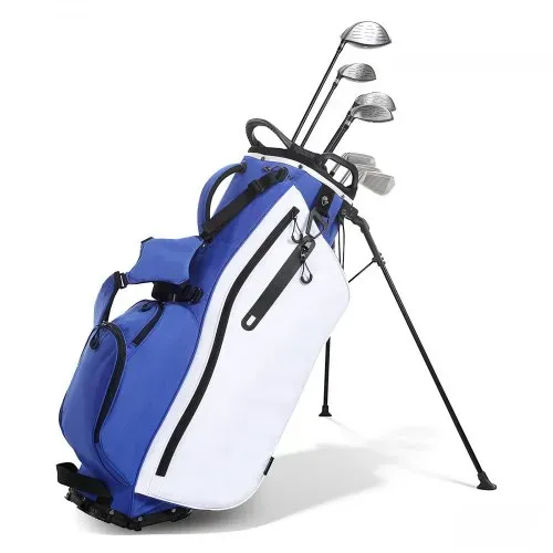 VEVOR Golfbag mit 7-Facher Einteilung, Golftasche mit Standfüßen Doppelschultergurt Durchgehenden Trennfächern Regenhaube Stautaschen, Caddybag aus Polyester für Herren Damen Golf Cartbag – Bild 8