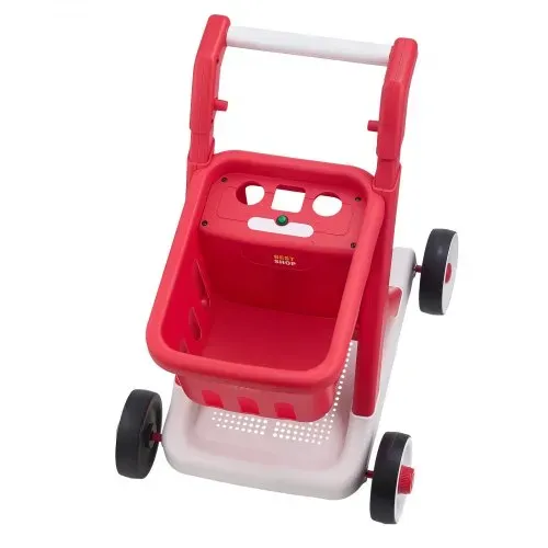 VEVOR Einkaufswagen für Kinder, Einkaufswagen Supermarkt Spielzeug mit Spiel-Lebensmittel Zubehör & Rollen, Höheverstellbares PP-Kaufladenzubehör mit Licht Sound Kaufmannsladen Spiele für Kinder ab 2 – Bild 8
