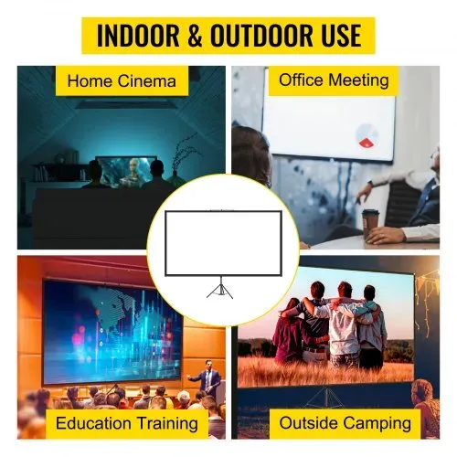 VEVOR 16:9 Beamer Leinwand 100 Zoll 4K HD Präsentationswand Stativ Projektionsfläche 227x127cm Rolloleinwand 160-Grad-Betrachtungswinkel Leinwand 200-250cm Höhenverstellbar für Heimkino Tagungsraum – Bild 6