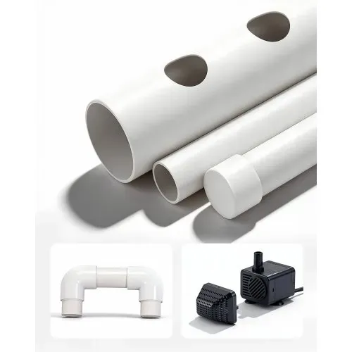 VEVOR Hydroponisches Pflanzensystem, 3-Ebenen, 108 Steckplätze, UPVC-Rohr-Anbausystem mit Zeitschaltuhr, Hydroponik Turm, Anzucht Set, Hydroponic Grow Kit für Gemüse, Obst & Kräuter, Weiß – Bild 2