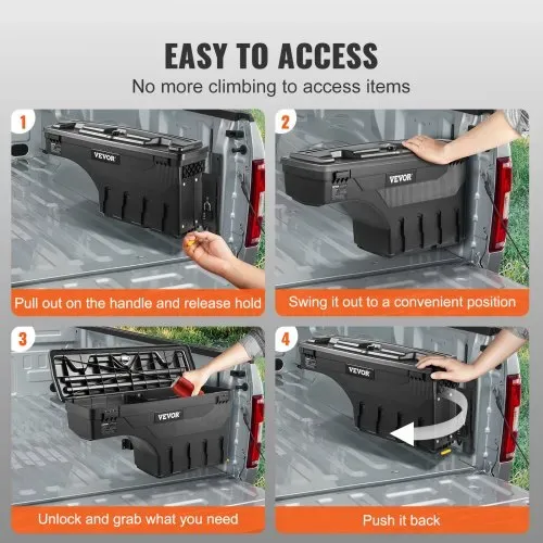 VEVOR LKW-Ladeflächen-Aufbewahrungsbox, Abschließbarer Koffer, 25 L ABS-Radkasten-Werkzeugkasten, Wasserdicht & Langlebig, Kompatibel mit Ford F-150 2015–2021 R, LKW-Ladefläche Aufbewahrungsbox – Bild 3