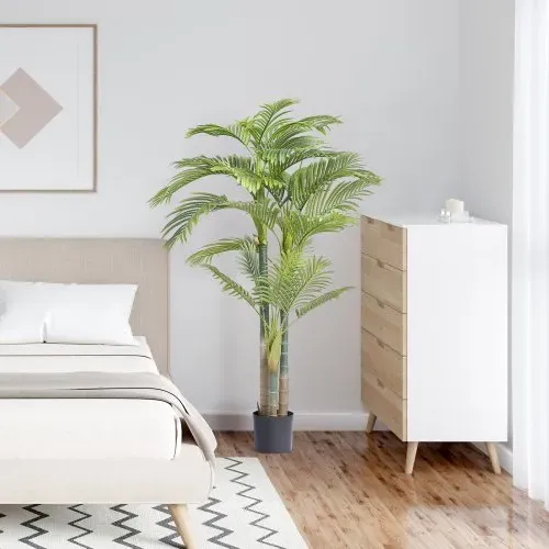 VEVOR Goldfruchtpalme Künstlich 1030x1030x1981mm Kunstpflanze PE Künstliche Pflanzen Plastikpflanzen im Topf Geruchslos Wasserdicht Ideal Zur Dekoration von Schlafzimmer Arbeitszimmer Wohnzimmer – Bild 7